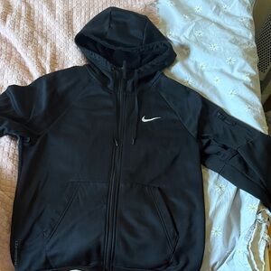 Nike Black Full-Zip Hoodie with White Swoosh